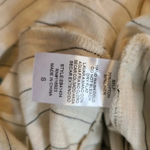 New Easel Cotton Linen Blend Striped Jumpsuit S - Picture 9 of 9